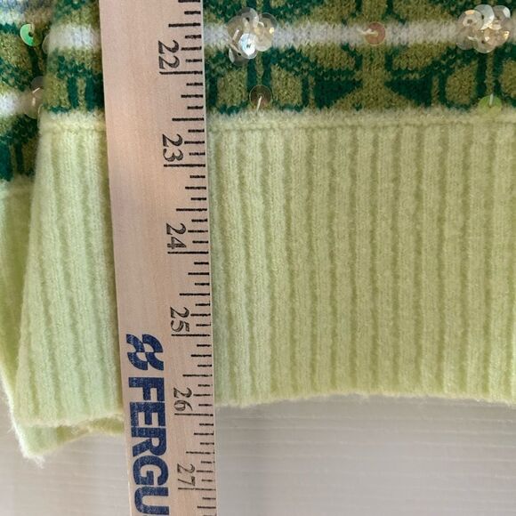 Style&Co Monaco Shamrock Lime Green Long Sleeve Turtleneck Sweater NWT - Picture 9 of 10